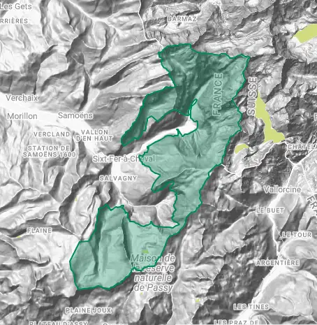 Plan de la réserve naturelle de Sixt