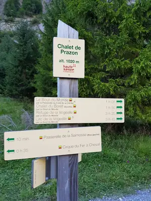 panneau de randonnée cirque du fer à cheval