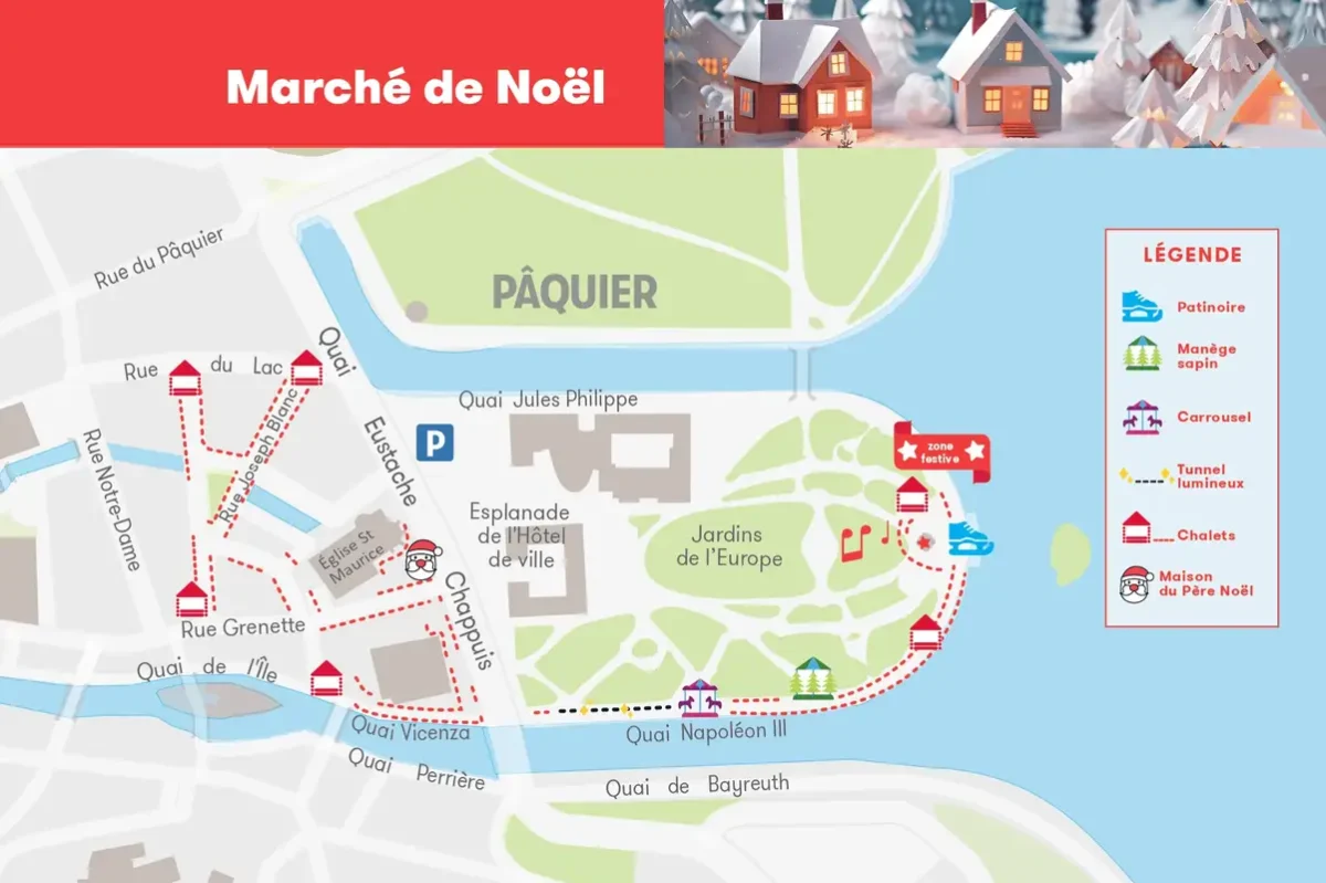 plan marché de noël Annecy