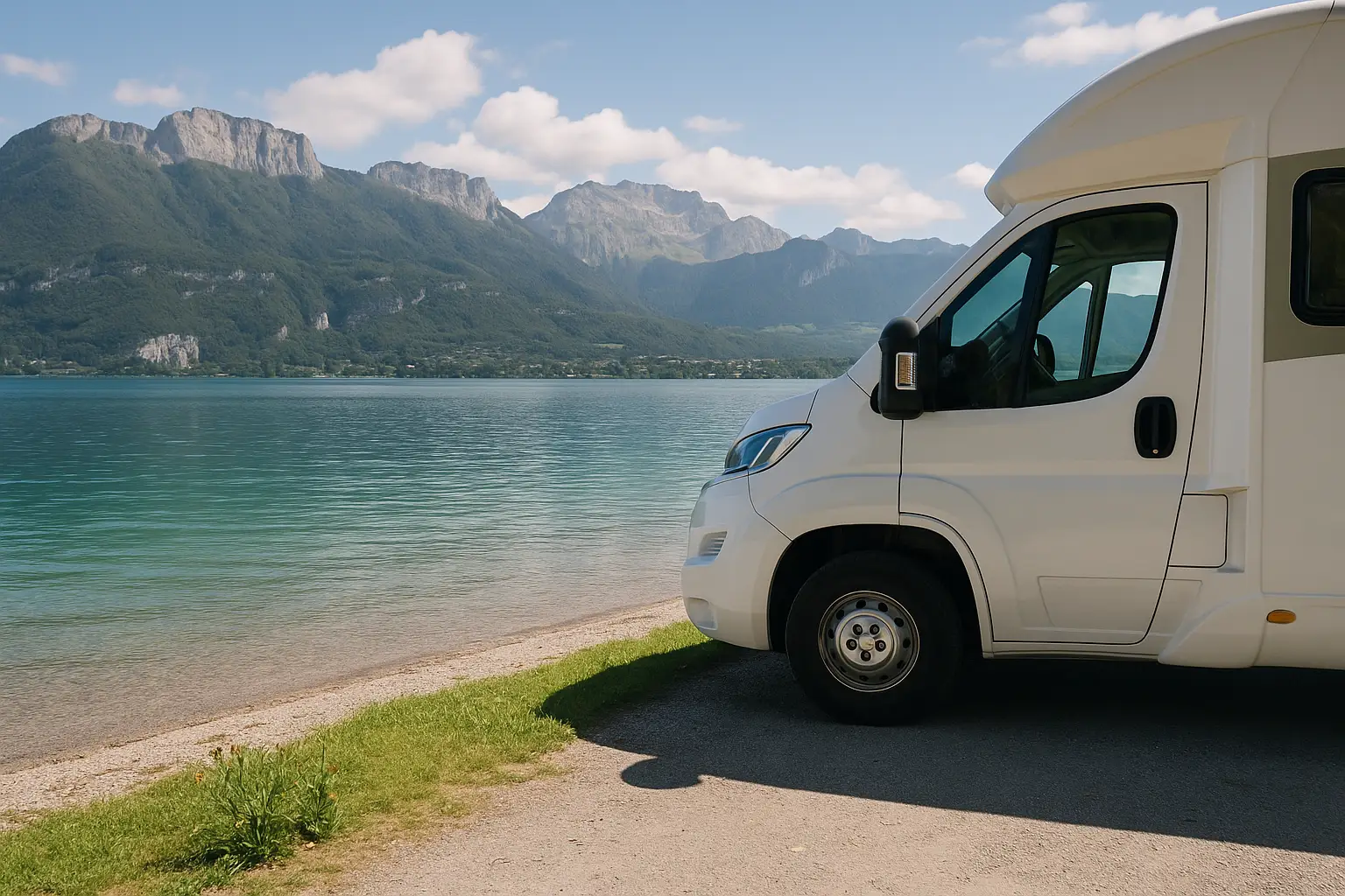 aire camping car lac annecy