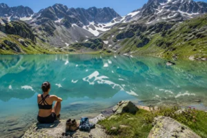 lac de montagne et baignade