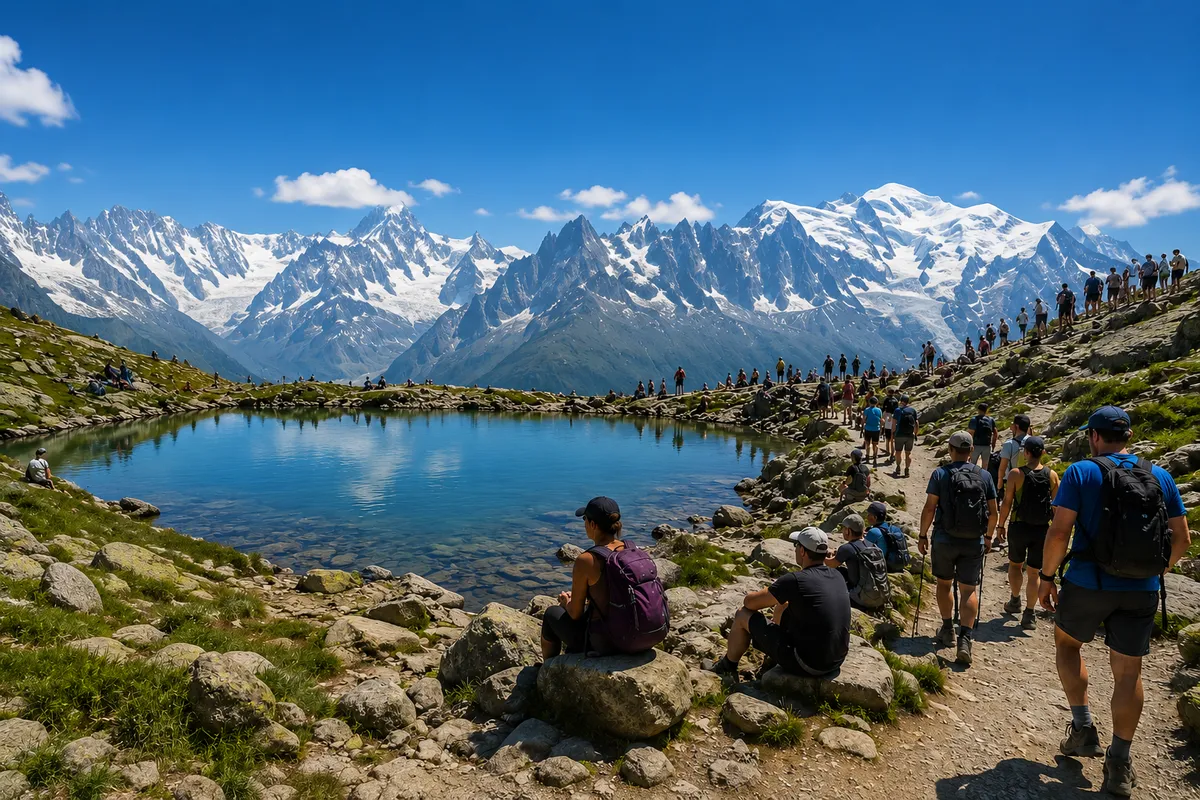 surfréquentation au lac blanc à Chamonix