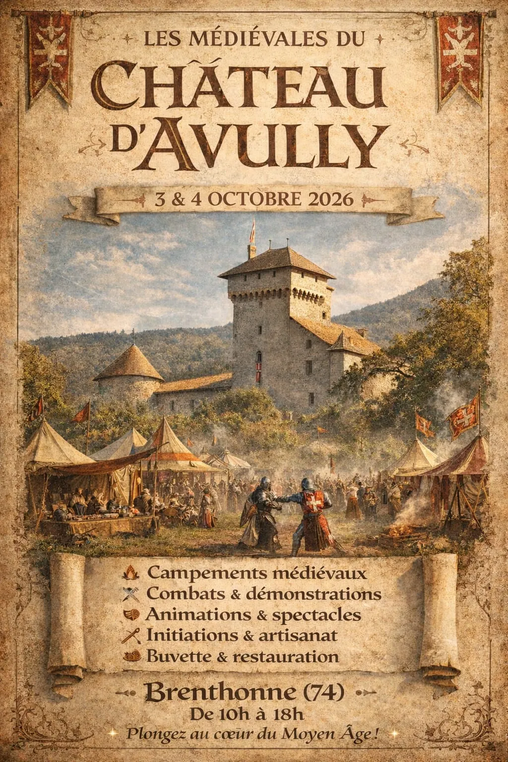 Affiche Médiévales du Château d'Avully 2026