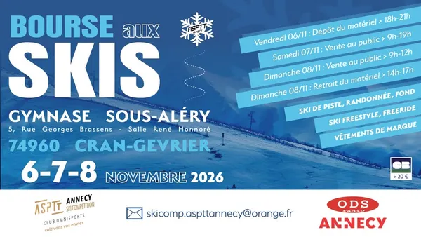 Bourse aux skis de l'ASPTT Annecy Ski Alpin Compétition