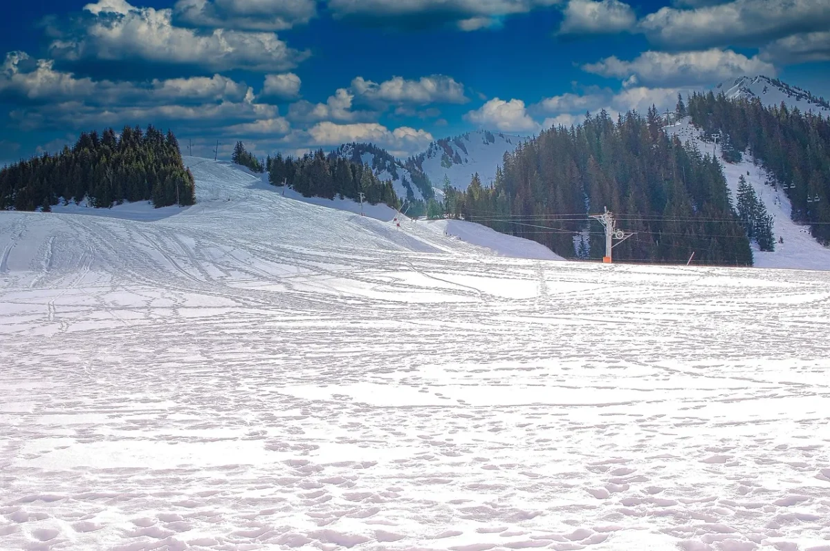 Piste de ski enneigée