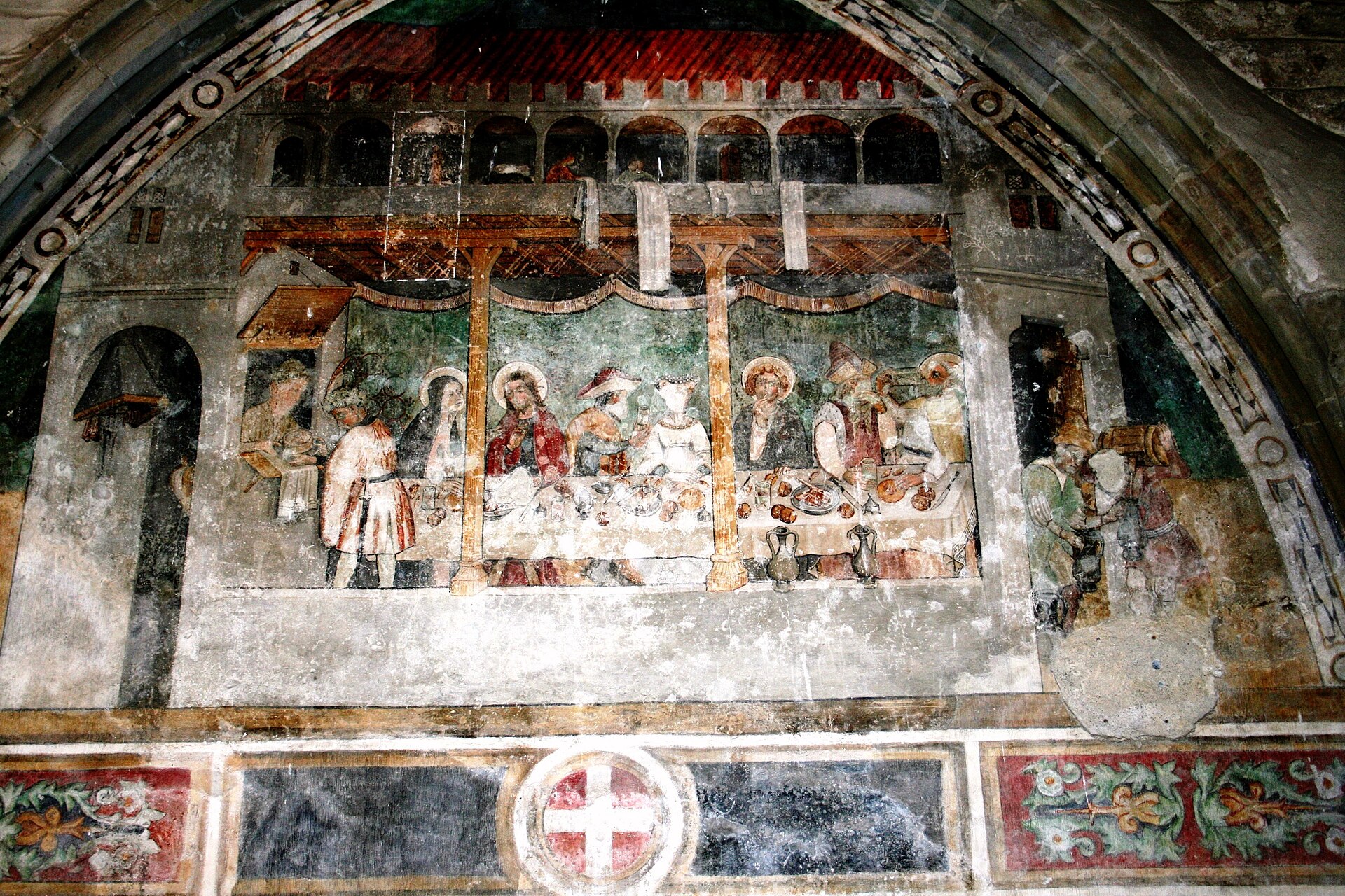 Fresque du XVe siècle dans le cloître de l'abbaye d'Abondance